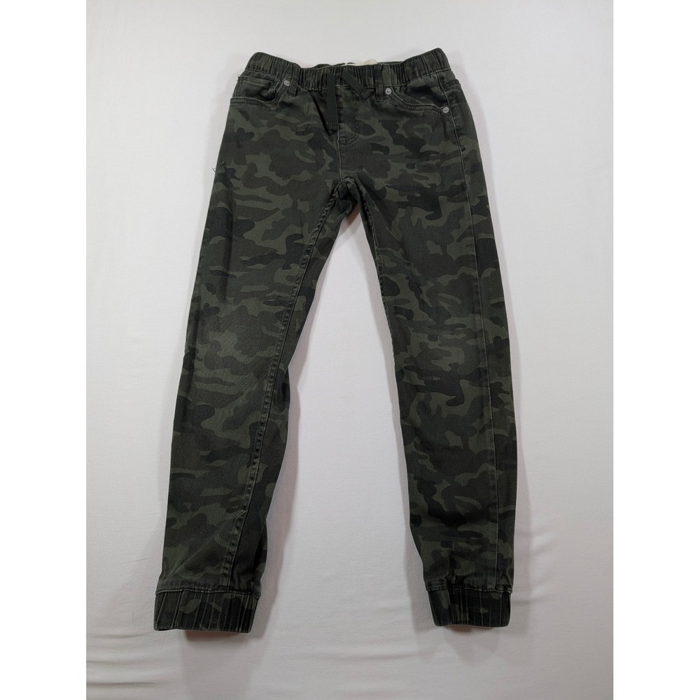 Levis Boys Jogger Pants Green Camo Elastic Waist Size 12 Reg W26 L27